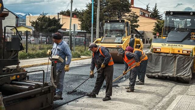 Repavimentación en sectores de Ushuaia