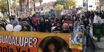 Marcha por la aparición con vida de Guadalupe Lucero