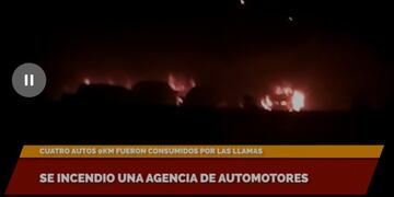 Incendio en una agencia de automotores en San Vicente consumió cuatro autos 0 Km.