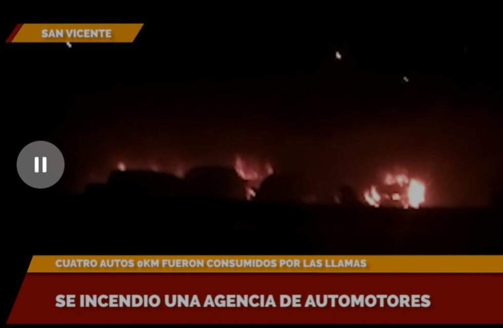 Incendio en una agencia de automotores en San Vicente consumió cuatro autos 0 Km
