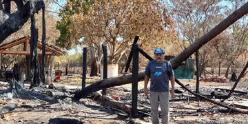 Horacio Nuñez, un ex combatiente que lucha contra los incendios en Corrientes.