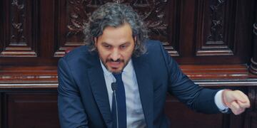 Cecilia Todesca y Santiago Cafiero Jefe de Ministros de la nación en el Senado Argentina Foto Federico Lopez Claro