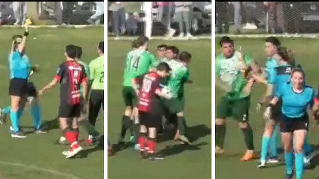 Terrible agresión de un jugador del Club Garmense a una árbitro en pleno partido.