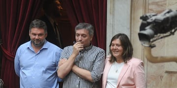 El diputado Máximo Kirchner en la sesión por la ley de moratoria. Foto: Federico López Claro.