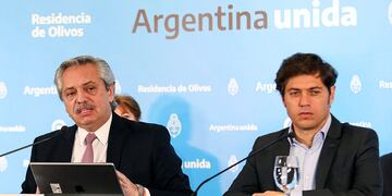 Alberto Fernández en una conferencia con Axel Kicillof. (Foto: Presidencia)