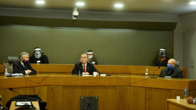 Jueces. Juan Manuel Ugarte, Marcelo Jaime y Eugenio Pérez Moreno, los tres integrantes de la Cámara Octava del Crimen.