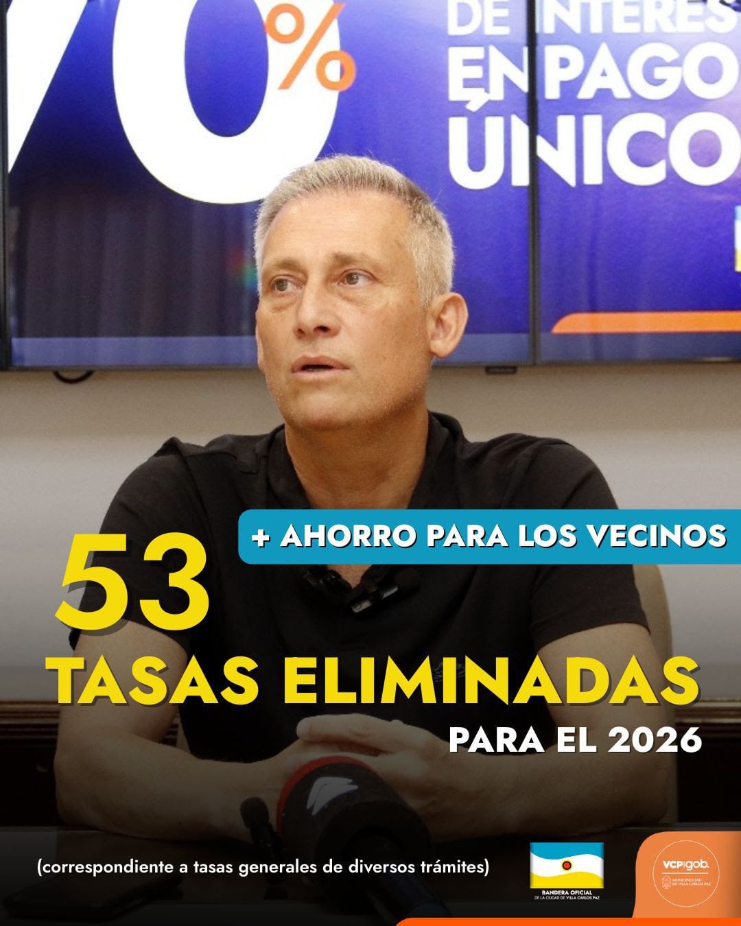 Villa Carlos Paz descuentos únicos para el 2026 en tasas municipales