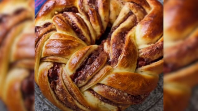 Cómo hacer rosca de Pascua trenzada con pastelera de chocolate.