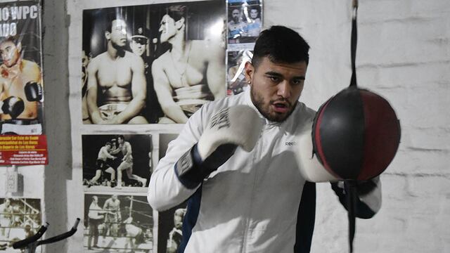 Entrenamiento del boxeador Jorge Arias, quien viaja a Alemania a una presentación boxistica
Foto: José Gutierrez/ Los Andes