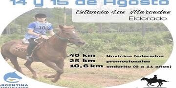 El próximo fin de semana se desarrollará el Endurance en Eldorado.