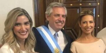 Sofía Pacchi junto a Alberto Fernández y Fabiola Yáñez.