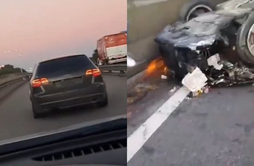 Lo grabó antes y después de provocar un choque en cadena: “Casi me matás, hijo de...”