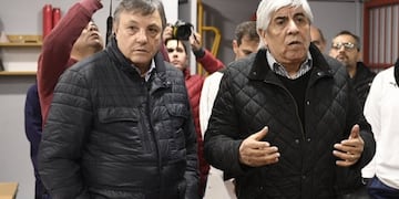 Hugo Moyano junto a "Yoyo" Maldonado, su mano derecha.