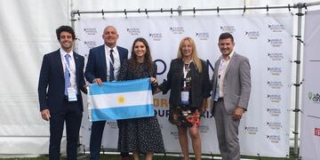 Parte de la delegación mendocina que participó del Foro Mundial por la Paz en la región francesa de Normandía. Gobierno de Mendoza