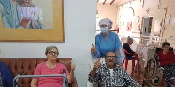Vacunación de los abuelos del geriátrico