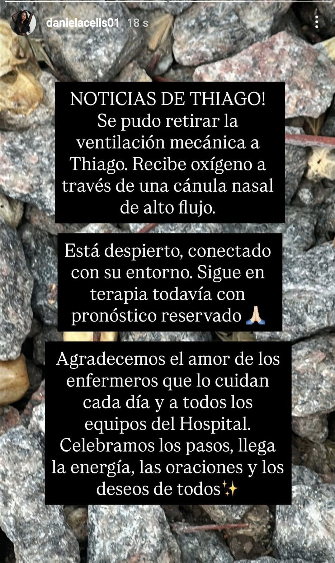 Daniela Celis habló de la salud de Thiago Medina