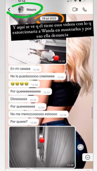 La conversación entre Mauro Icardi y Wanda Nara.