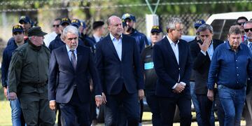 El ministro de Seguridad, Aníbal Fernández, en Rosario.