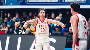 Nicola Pomoli, figura de Instituto en la clasificación a la final de la Liga Nacional lograda en Corrientes (Prensa Regatas)