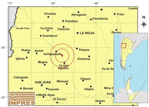 El Inpres confirmó que el epicentro del temblor fue en La Rioja.