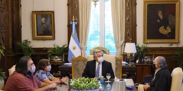 Alberto Fernández recibió a representantes sindicales docentes en el marco de la paritaria nacional (Foto: Presidencia)
