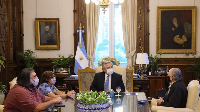 Alberto Fernández recibió a representantes sindicales docentes en el marco de la paritaria nacional (Foto: Presidencia)
