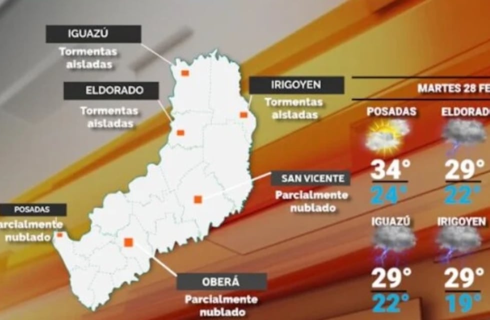 Martes con cielo algo nublado y marcada humedad en Misiones