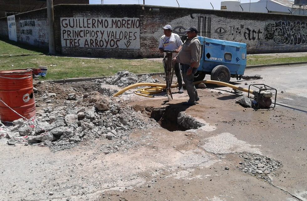 Obras Sanitarias Tres Arroyos finalizó la reparación de caños en diversos puntos de la ciudad