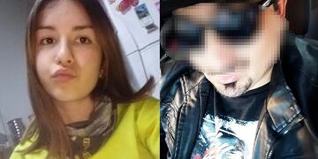 Florencia y el carnicero que fue detenido ayer.