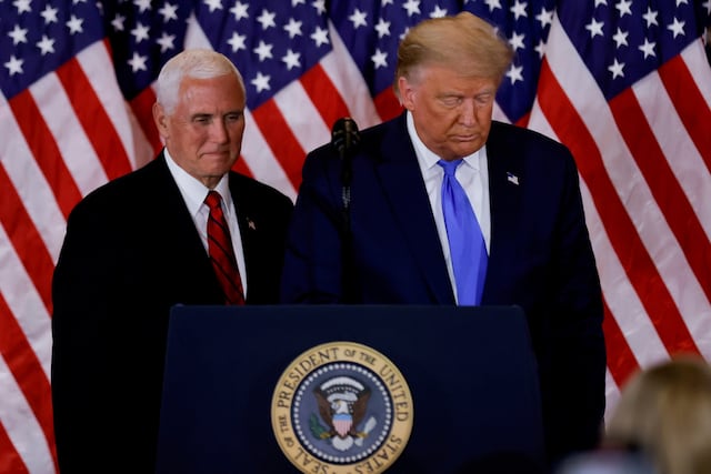 Donald Trump y Mike Pence después de las elecciones de 2020