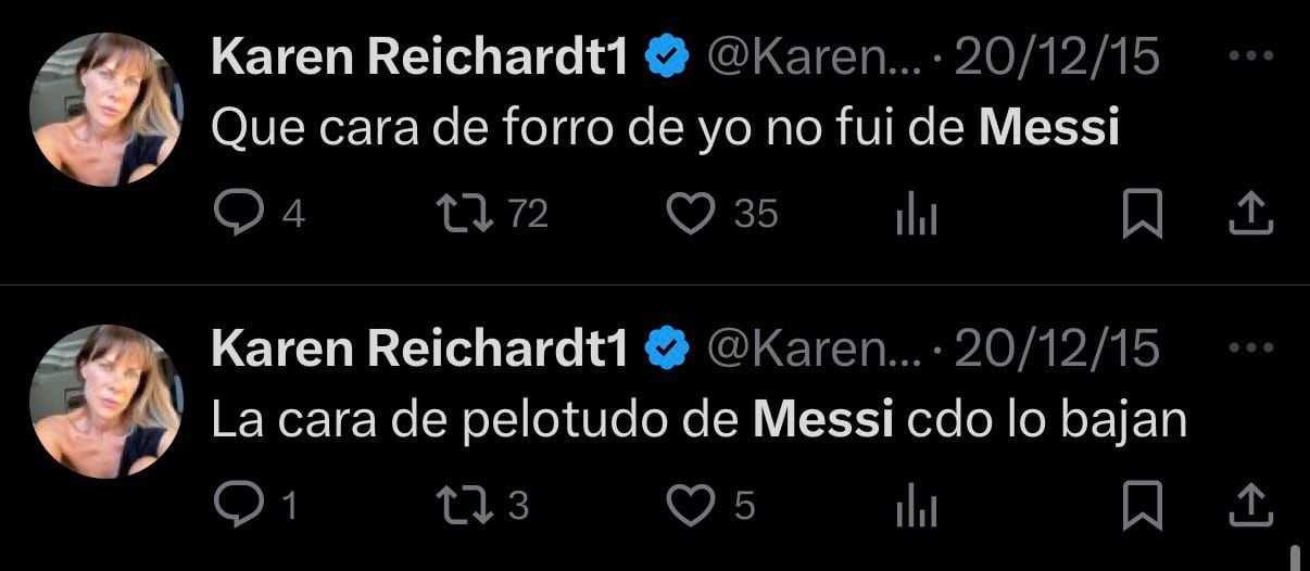 Los tuits de Reichardt en contra de Messi