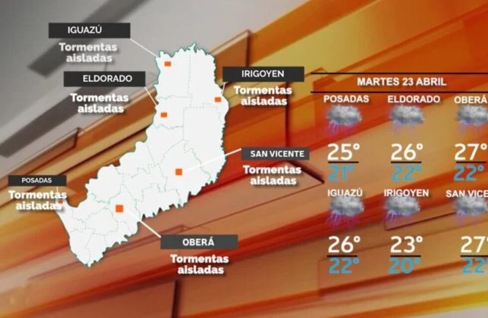 Jornada con lluvias y tormentas para este martes en Misiones