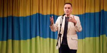 Daniel Aye en la sala Malvinas de Las Heras.