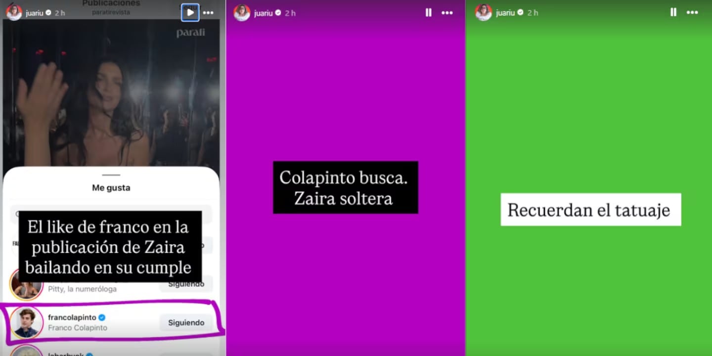 Franco Colapinto en busca de Zaira Nara.