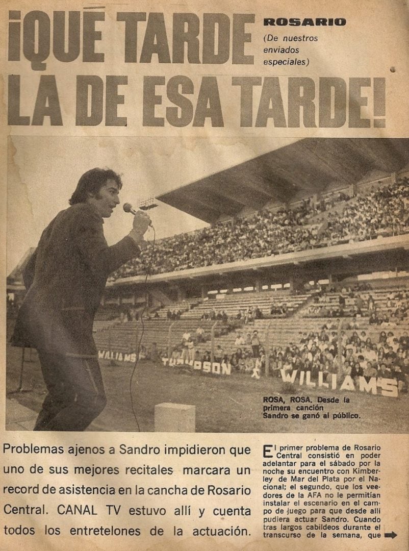 Sandro se presentó en el estadio de Rosario Central.
