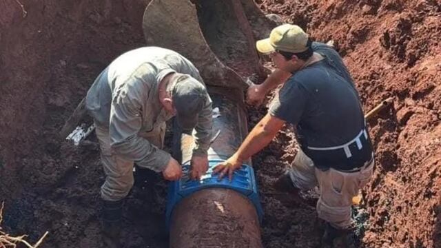 Jardín América: piden usar el agua con responsabilidad tras trabajos de reemplazo de cañerías.