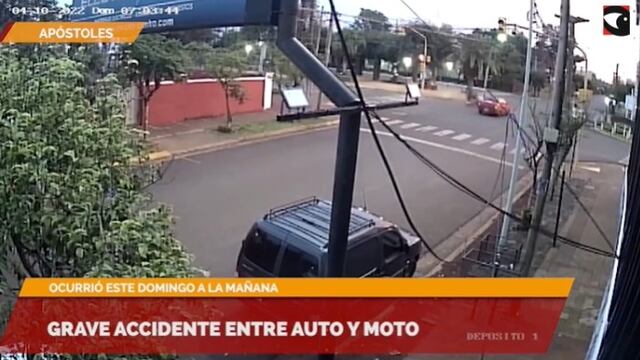 Accidente vial entre un auto y una moto en Apóstoles dejó una menor con riesgo de muerte.