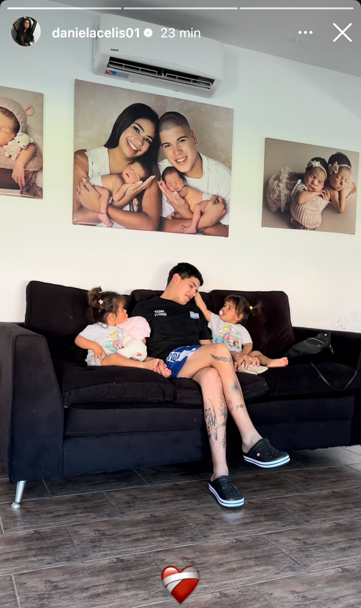 Daniela Celis a través de sus historias de Instagram.