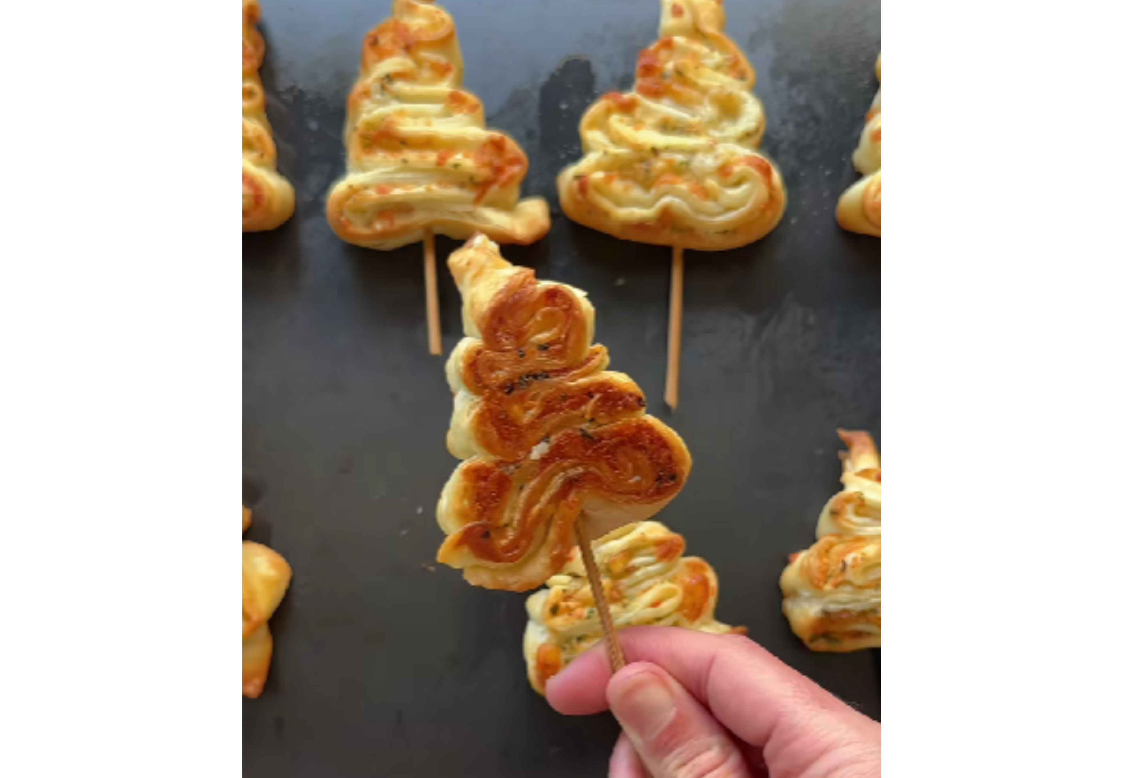 Así quedan los arbolitos de quedo y hojaldre.