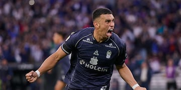 Así se grita un gol, que puede ser el de la salvación de Talleres. Lo hizo Ulises Ortegoza, para el 1 a 0 sobre Platense.