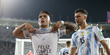 Lautaro Martínez convirtió el gol de la victoria argentina ante Colombia.