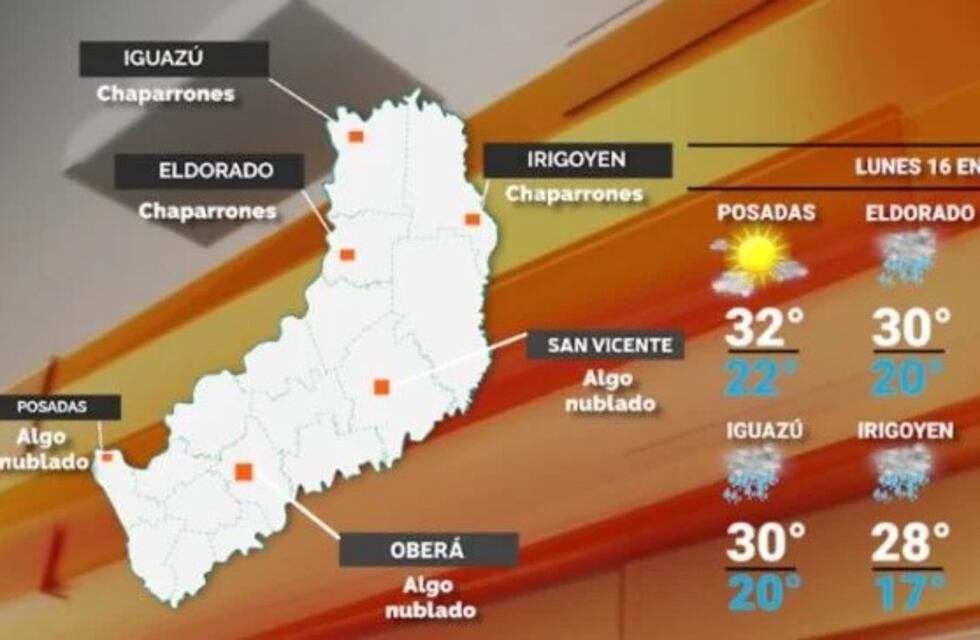 Inicio de semana con probabilidades de lluvia en la zona Norte de Misiones