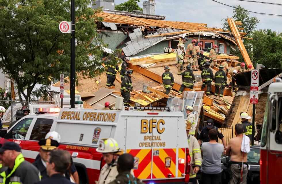 Se derrumbó un edificio en construcción en Washington