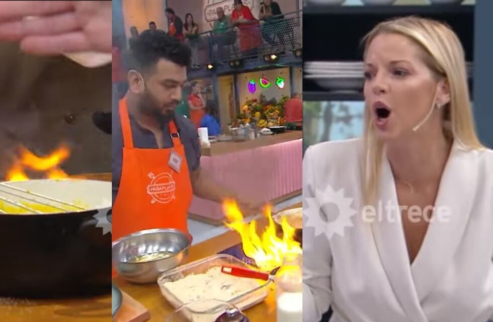 Cometió un terrible error y prendió fuego la cocina del programa de Carina Zampini: su reacción