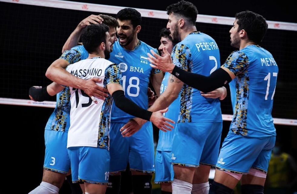 Selección Argentina de Vóley: ganó con 14 puntos del mendocino Loser, y 15 del sanjuanino Pereyra