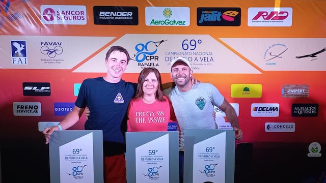 Podio.- Con el 1 está Paula Drazul (FV), Miguel M. Boero (PS) con el 2 y en tercer lugar aparece Dino Ghioni (KC).