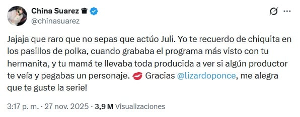 La China Suárez cargó contra Juli Poggio
