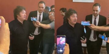 Milei, con periodistas en Casa Rosada (Captura de video).