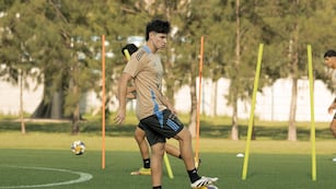 Santiago Fernández, marcador central de Talleres, en la selección Sub 20 (Prensa AFA).
