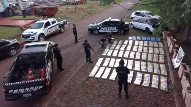 Salto Encantado: la policía incautó cigarrillos de contrabando.